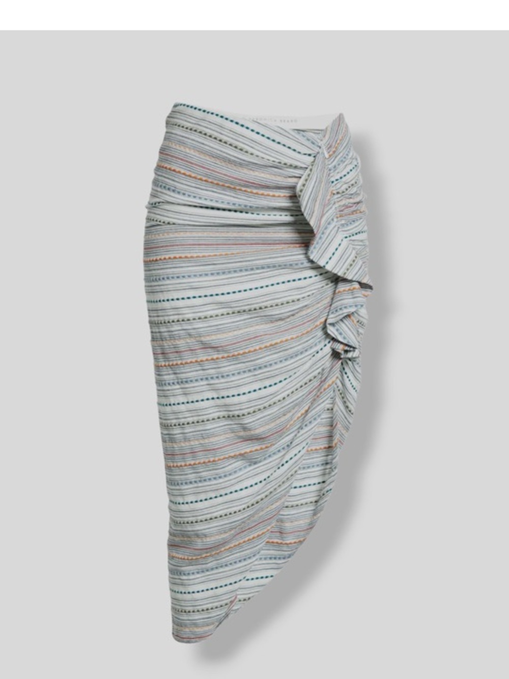 278 Veronica Beard Women Blue Striped Ruffled Midi A-Line Skirt